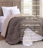 Mocha Brown Polycotton Solid 350 GSM Single Bed Reversible Quilted Comforter