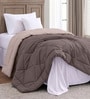 Mocha Brown Polycotton Solid 350 GSM Single Bed Reversible Quilted Comforter