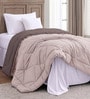 Mocha Brown Polycotton Solid 350 GSM Single Bed Reversible Quilted Comforter