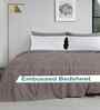 Mocha Ethnic 300 TC Cotton Blend King Size Embossed Double Bedsheet with 2 Pillow Covers