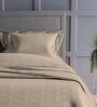 Mocha Geometric 300TC Cotton Super King Sized Double Bedsheet with 2 piping Pillow Covers