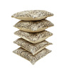 Mocha Polyester Abstract 16x16 inches Cushion Covers Set of 5