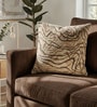 Mocha Polyester Abstract 18x18 inches Cushion Cover