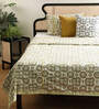 Mod Teak Wood & Wicker King Size Bed in Black Finish