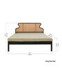 Mod Teak Wood & Wicker King Size Bed in Black Finish