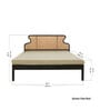 Mod Teak Wood & Wicker Queen Size Bed in Black Finish