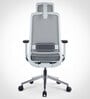 Model 54 Breathable Mesh Ergonomic Chair With Headrest & Nylon Base In Grey Colour