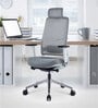 Model 54 Breathable Mesh Ergonomic Chair With Headrest & Nylon Base In Grey Colour