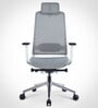 Model 54 Breathable Mesh Ergonomic Chair With Headrest & Nylon Base In Grey Colour