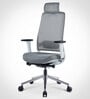 Model 54 Breathable Mesh Ergonomic Chair With Headrest & Nylon Base In Grey Colour