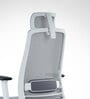 Model 54 Breathable Mesh Ergonomic Chair With Headrest & Nylon Base In Grey Colour