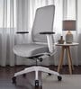 Model 54 Breathable Mesh Ergonomic Chair With Metal Base In Grey Colour