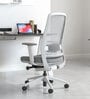 Model 54 Breathable Mesh Ergonomic Chair With Metal Base In Grey Colour
