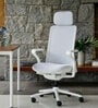 Model 92 Breathable Mesh Executive Chair With Headrest In Ivory Colour