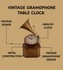 Model Clock Retro Gramophone Gold Vintage Clock
