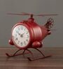 Model Clock Retro Aircraft Design Red