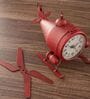 Model Clock Retro Aircraft Design Red