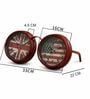 Model Clock Vintage Dual Time Glasses Red