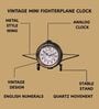 Model Clock Vintage Fighter Plane Shaped Black