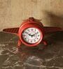 Model Clock Vintage Fighter Plane Shaped Red