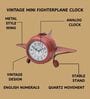 Model Clock Vintage Fighter Plane Shaped Red