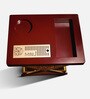 Model J Mini Home Foldable Bar Table In Burgundy & Gold Lattice Finish