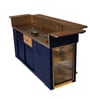 Model X 2.0 Metal Bar Cabinet With Dual Fridge and Wireless Charging Port in Midnight Blue Finish