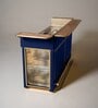 Model X 2.0 Metal Bar Cabinet With Dual Fridge and Wireless Charging Port in Midnight Blue Finish