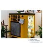 Model X Home Bar Cabine With Built in 30L Fridge & Wheels in Black & Yellow Finish