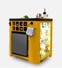Model X Home Bar Cabine With Built in 30L Fridge & Wheels in Black & Yellow Finish