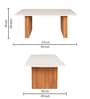 Modena White Baswara Marble Top 6 Seater Dining Set In Natural Finish