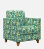 Modern Fabric 1 Seater Sofa In Tropical Ikkat Multicolor Colour