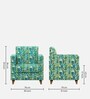 Modern Fabric 1 Seater Sofa In Tropical Ikkat Multicolor Colour