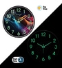 Black Modern Wall Clock With 3D Radium Numbers (12.75 Inch)