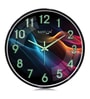 Black Modern Wall Clock With 3D Radium Numbers (12.75 Inch)