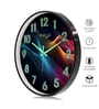 Black Modern Wall Clock With 3D Radium Numbers (12.75 Inch)