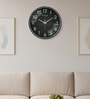 Black Modern Wall Clock With 3D Radium Numbers (12.75 Inch)