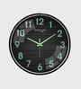 Black Modern Wall Clock With 3D Radium Numbers (12.75 Inch)
