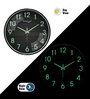 Black Modern Wall Clock With 3D Radium Numbers (12.75 Inch)
