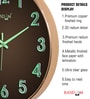Copper Modern Wall Clock With 3D Radium Numbers (12.75 Inch)