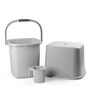 Modern 18 Ltrs Grey 3 Pc Polypropylene Bucket Set