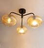 Modern 3-Light Ribbed Glass Chandelier