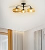 Modern 3-Light Ribbed Glass Chandelier