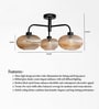 Modern 3-Light Ribbed Glass Chandelier