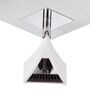 Modern 4-Light LED Ceiling Fixture with Adjustable Spotlights   White & Chrome Finish