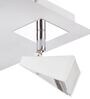 Modern 4-Light LED Ceiling Fixture with Adjustable Spotlights   White & Chrome Finish