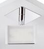 Modern 4-Light LED Ceiling Fixture with Adjustable Spotlights   White & Chrome Finish