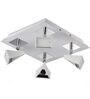 Modern 4-Light LED Ceiling Fixture with Adjustable Spotlights   White & Chrome Finish