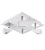 Modern 4-Light LED Ceiling Fixture with Adjustable Spotlights   White & Chrome Finish