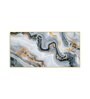 Modern Abstract Golden & Gray Glass Finish Horizontal Wall Art